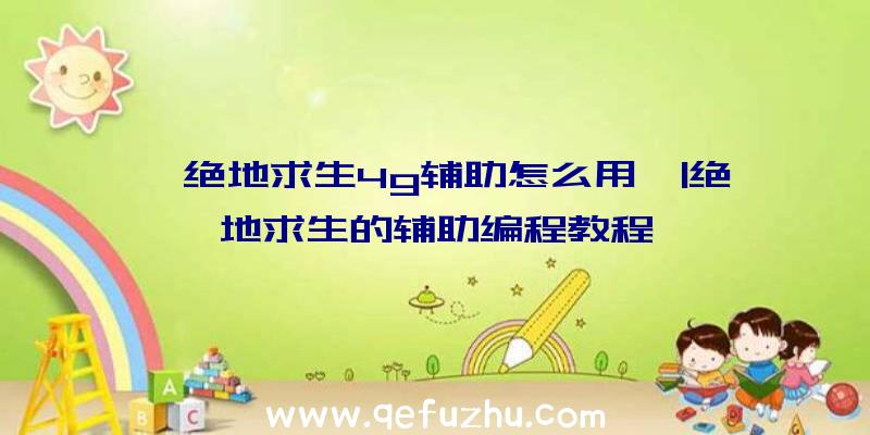 「绝地求生4g辅助怎么用」|绝地求生的辅助编程教程